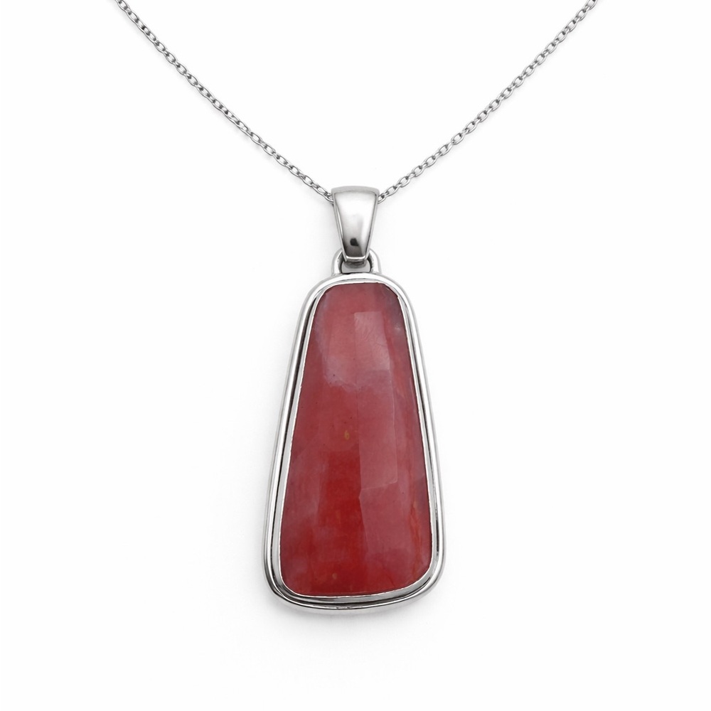 Peruvian Pink Opal Faceted Pendant